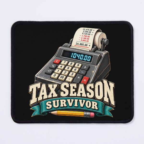 Item preview, Tax Season Survivor Funny Accountant Bookkeeper Finance Professional Retro Calculator designed and sold by Photo-Sphere101.