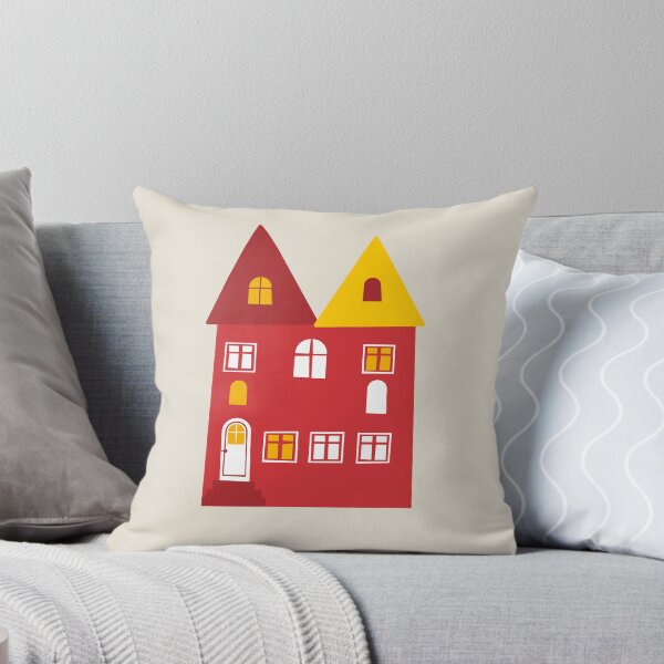 Item preview, Christmas Two Houses Red Color Style designed and sold by AlginaPugachova.