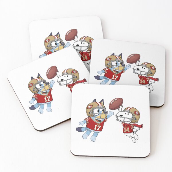 Item preview, Bluey And Snoopy San Francisco 49ers Football Catch Game Day designed and sold by DamianRoy88.