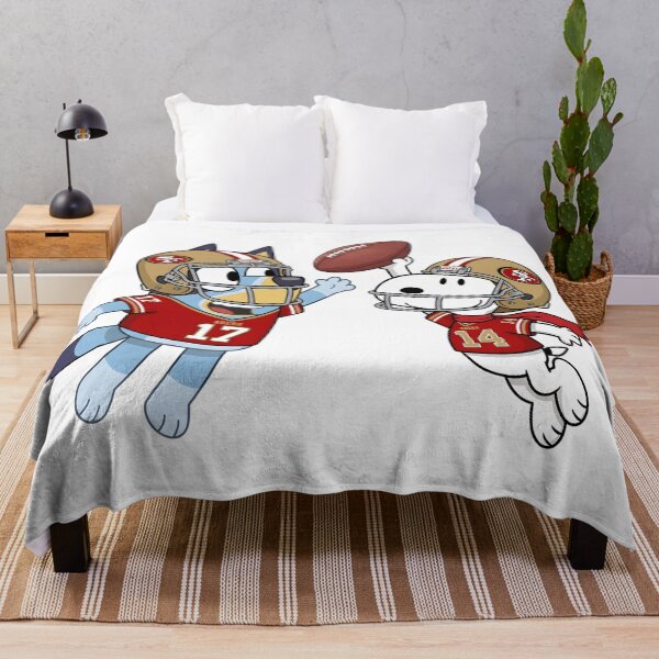 Item preview, Bluey And Snoopy San Francisco 49ers Football Catch Game Day designed and sold by DamianRoy88.