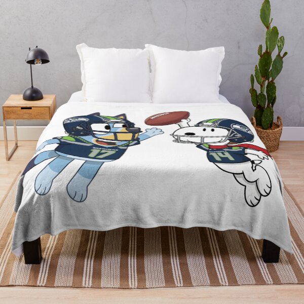 Item preview, Bluey And Snoopy Seattle Seahawks Football Catch Game Day designed and sold by DamianRoy88.