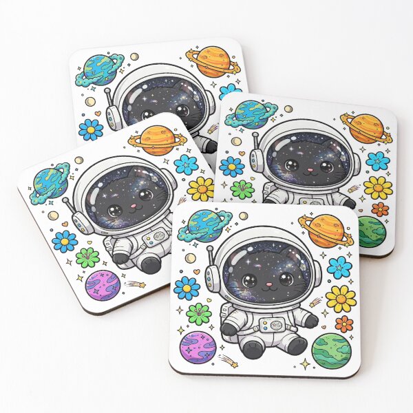 Item preview, Cute Space Cat Astronaut With Colorful Planets designed and sold by DANDACHA .