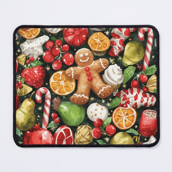 Item preview, Seamless christmas candy and fruit pattern designed and sold by DuliDoodles.