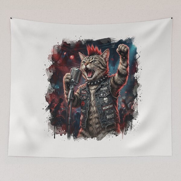 Item preview, Punk Rock Cat Red Mohawk designed and sold by Glamalt.