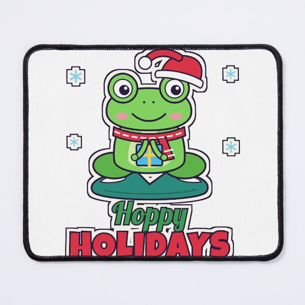 Item preview, Hoppy Holidays Cute Christmas Frog in Santa Hat with Gift designed and sold by Laminou91.