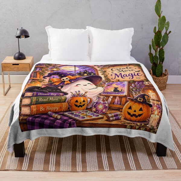 Item preview, Create More Magic – Cute Ghost Artist Halloween Sticker designed and sold by PaginaBrew.