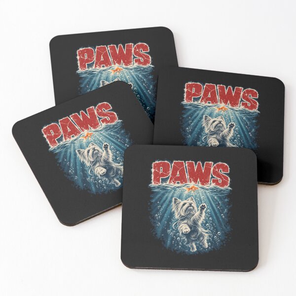 Item preview, Yorkshire Terrier PAWS Funny Shark Movie Parody designed and sold by clickmostro.