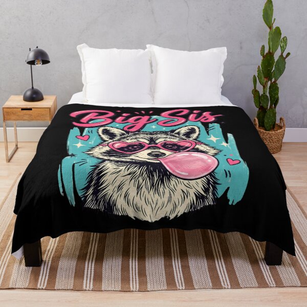 Item preview, Big Sis, Cute Raccoon Bubblegum Sister Gift Women's Big Sister New Big Sis Raccoon Girls designed and sold by NewaveBoutique.