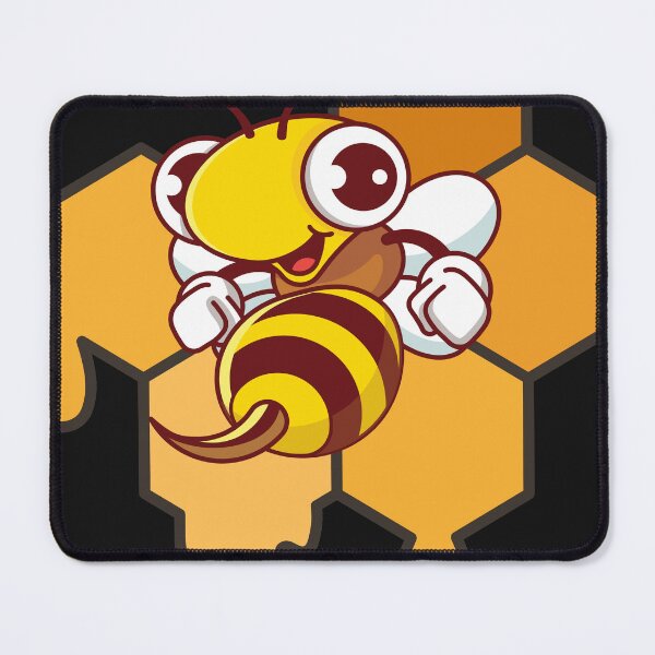 Aperçu de l'œuvre Abeille sur fond en nid d'abeille créée et vendue par Many Styles.