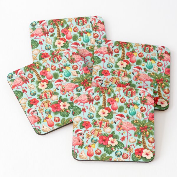 Item preview, Tropical Flamingo Christmas – Pink Holiday Paradise Pattern designed and sold by MetaModel Editions.