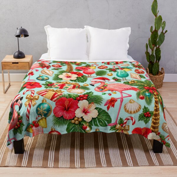 Item preview, Tropical Flamingo Christmas – Pink Holiday Paradise Pattern designed and sold by MetaModel Editions.