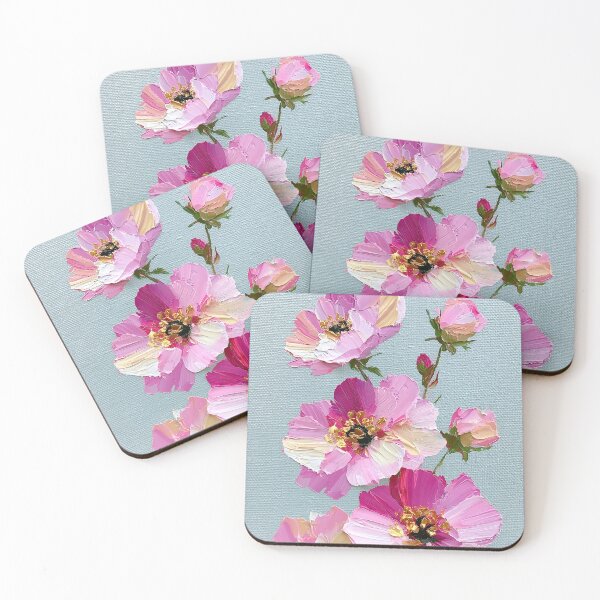 Item preview, Textured Impasto Pink Floral Oil Painting designed and sold by colorful-white.