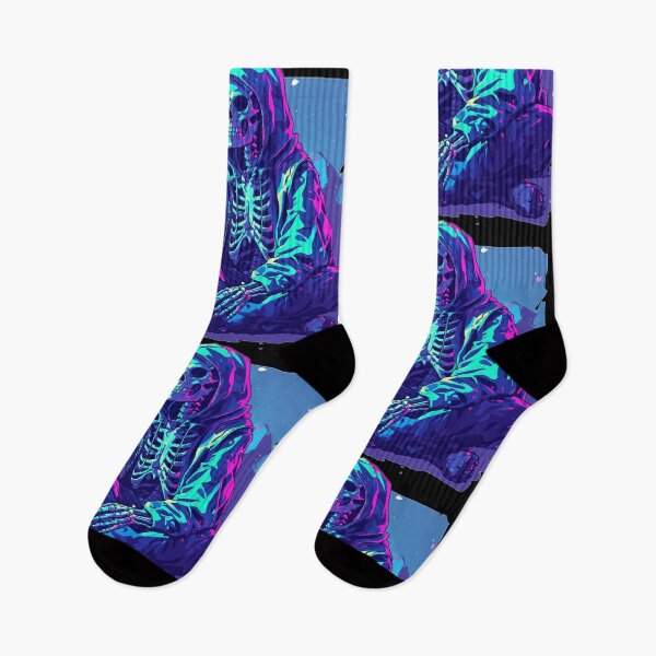 Item preview, Neon Skeleton Hoodie Cyberpunk Gothic Streetwear Art designed and sold by FusionCipher.