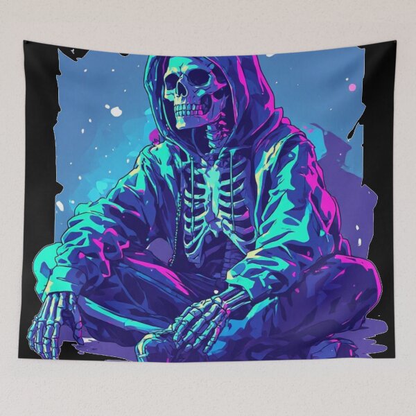 Item preview, Neon Skeleton Hoodie Cyberpunk Gothic Streetwear Art designed and sold by FusionCipher.