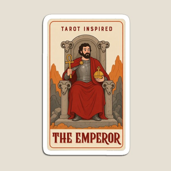 Item preview, The Emperor – Tarot Inspired Card, Leadership Major Arcana Folk Art designed and sold by Southerly Blue.
