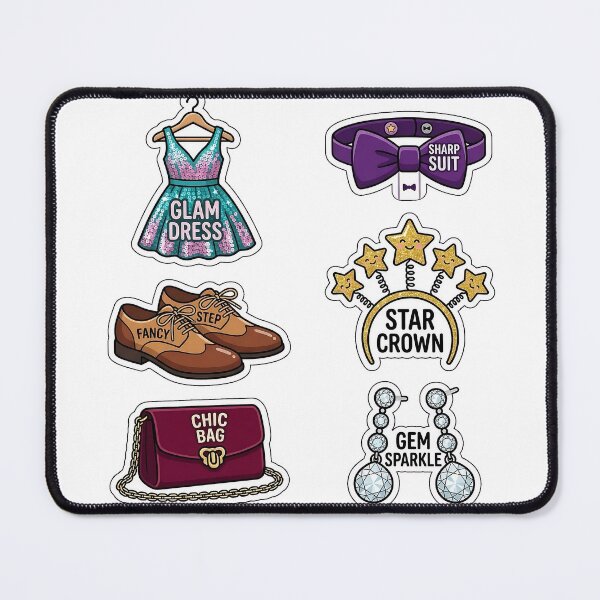 Item preview, New Year Party Outfit Sticker Pack - Fashion Puns designed and sold by SimpleP.