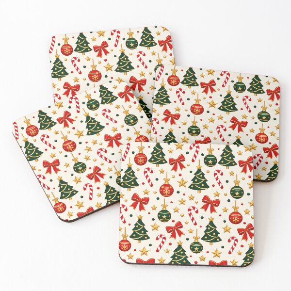 Item preview, Minimal Christmas Elegance – Red Green and Gold Holiday Pattern designed and sold by MetaModel Editions.
