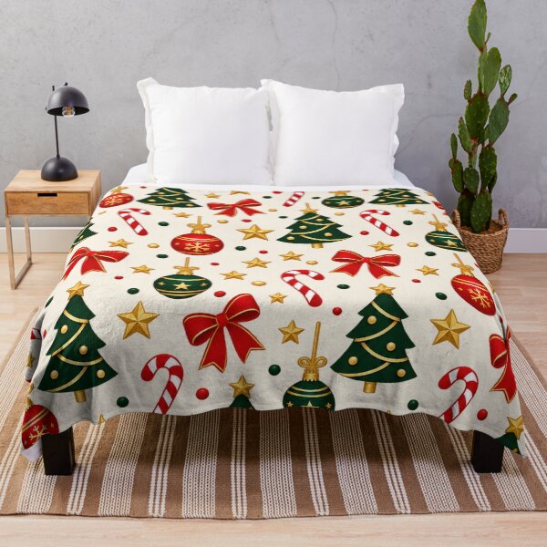 Item preview, Minimal Christmas Elegance – Red Green and Gold Holiday Pattern designed and sold by MetaModel Editions.