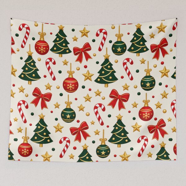 Item preview, Minimal Christmas Elegance – Red Green and Gold Holiday Pattern designed and sold by MetaModel Editions.