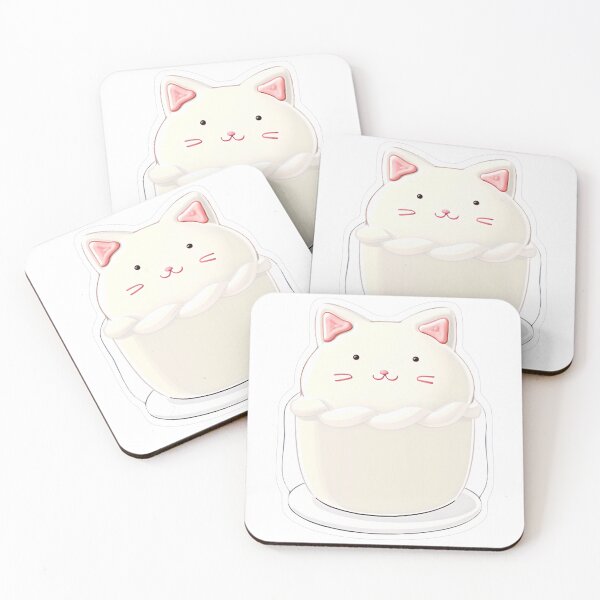 Item preview, Kawaii White Cat in Cup designed and sold by For-Cat Studio.
