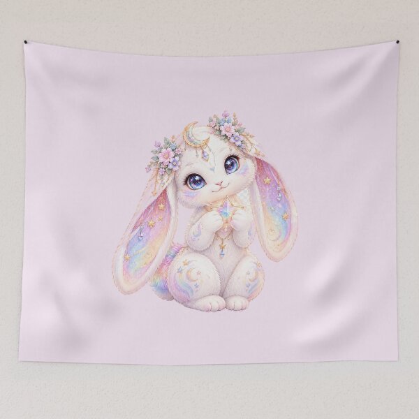 Item preview, RAINBOW MOON RABBIT MAGIC designed and sold by NomadicNatureCo.