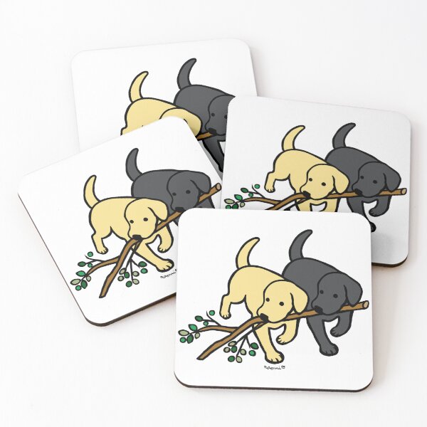Item preview, Yellow Lab, Black Lab Carrying a Branch designed and sold by HappyLabradors.