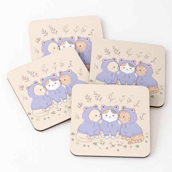 Item preview, Cute Cats in Frog Hoodies Kawaii Pastel Kittens designed and sold by DesignArtique.
