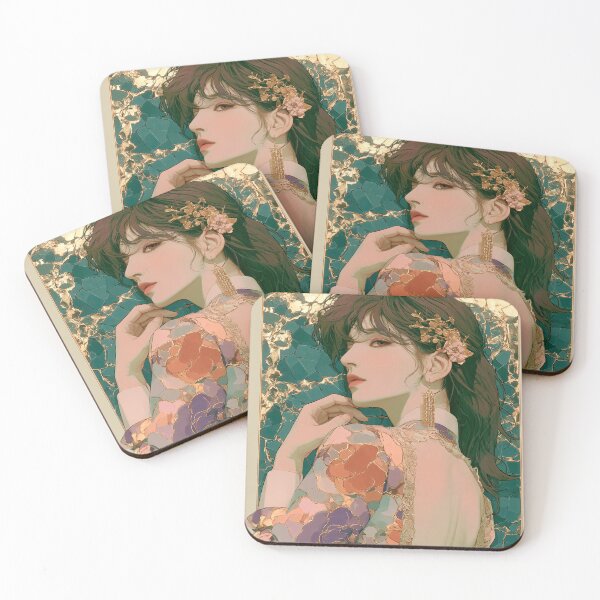 Item preview, Elegant Floral Woman with Gold Textures designed and sold by colorful-white.
