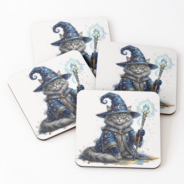 Item preview, Wizard Cat with Starry Hat designed and sold by Glamalt.