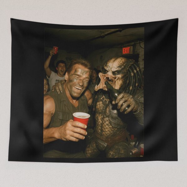 Item preview, Arnold Schwarzenegger with Predator at a Party Meme designed and sold by elijbclaude.