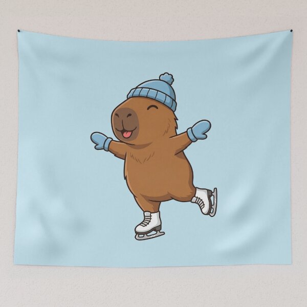 Item preview, Winter Capybara Ice Skater – Cute Frosty Adventure designed and sold by Ivy-Triggs.