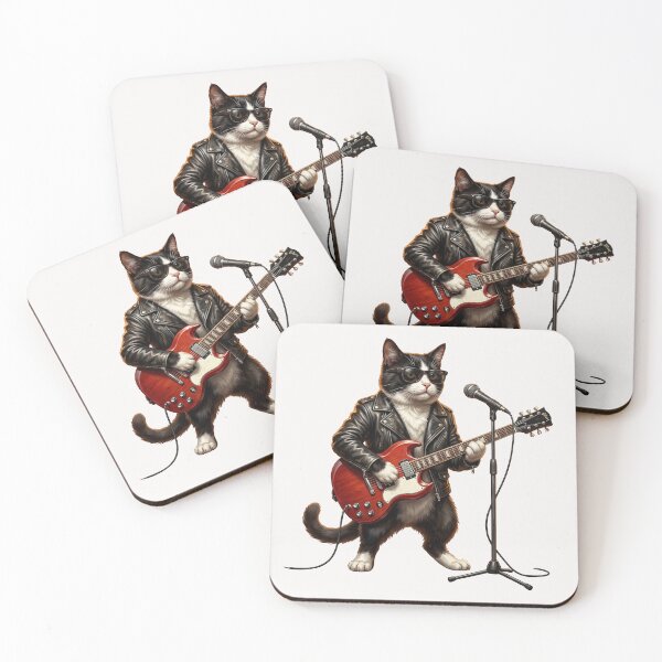 Item preview, Rock Star Cat with Guitar designed and sold by Glamalt.