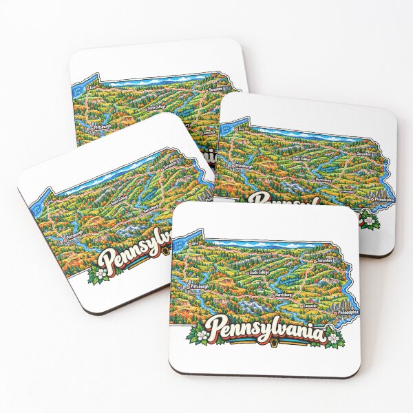 Item preview, Hand Drawn Pennsylvania Travel Souvenir Landmark Gift designed and sold by MichaeIRellov.