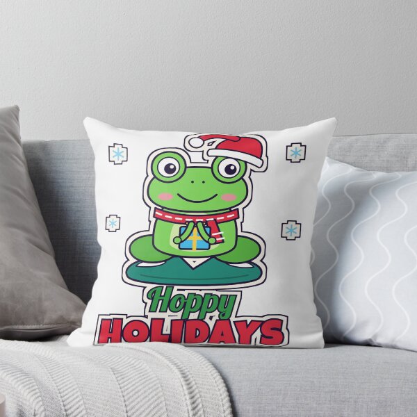Item preview, Hoppy Holidays Cute Christmas Frog in Santa Hat with Gift designed and sold by Laminou91.
