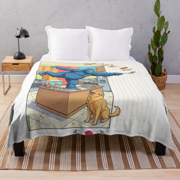 Item preview, Blue Bigfoot Pancake Flipping Warrior Three Yoga Funny Humor Art designed and sold by Whimsy Trail Co.