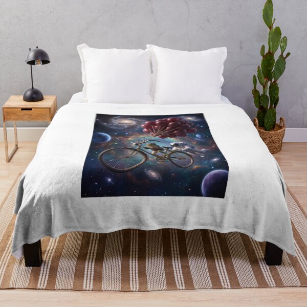 Item preview, Cosmic Bicycle Frog Astronaut Red Balloons Pop Surrealism Art designed and sold by Rain-Road.