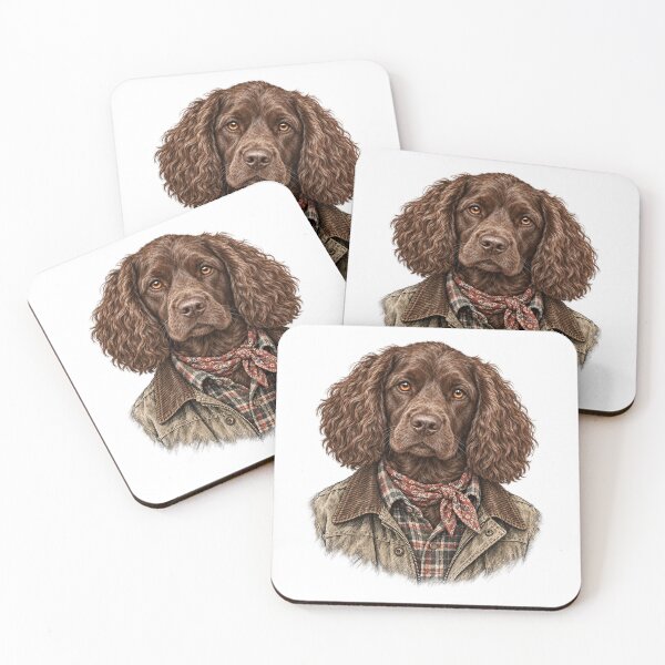 Item preview, Boykin Spaniel Outdoorsman – Rustic Dog Portrait designed and sold by Paper-Pickle.