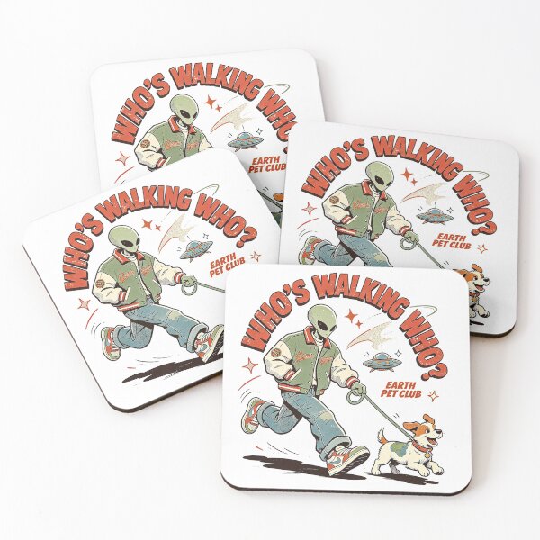 Item preview, Who's Walking Who Retro Alien Dog Walk designed and sold by NatalieJeans.