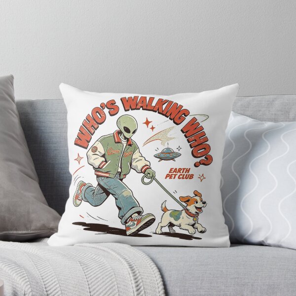 Item preview, Who's Walking Who Retro Alien Dog Walk designed and sold by NatalieJeans.