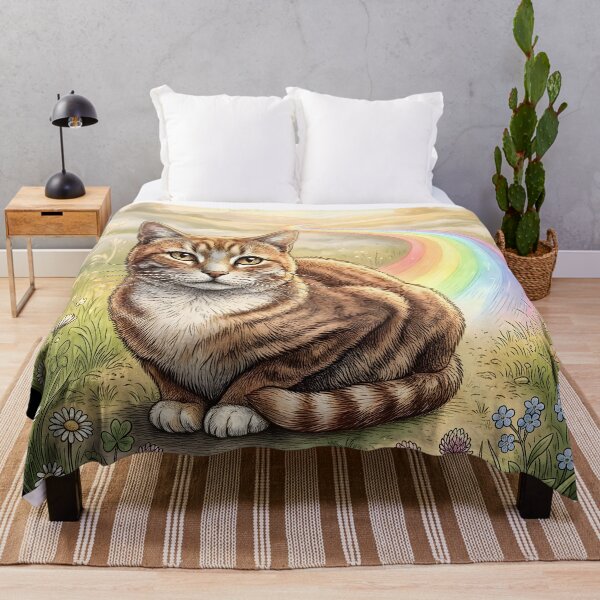 Item preview, Elderly Cat Waiting at the Rainbow Bridge Pet Memorial designed and sold by Sybille-Yates.