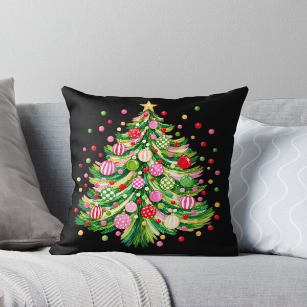 Item preview, Pink and Green Christmas Tree with Patterned Ornaments designed and sold by Phil Ben.