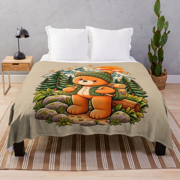 Item preview, Cute Hiking Teddy Bear in the Mountains designed and sold by SViDVAn Studio.