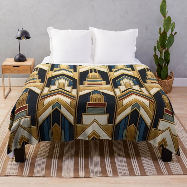 Item preview, Art Deco Ziggurat Geometric Gold Brown and Black Pattern designed and sold by Sybille-Yates.