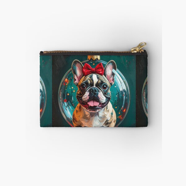 Item preview, Pied French Bulldog in a Christmas Ornament Painting designed and sold by icemanphotos.