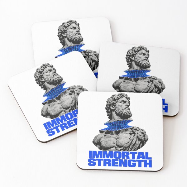 Item preview, Immortal Strength Surreal Cyber Grid Greek Hercules Statue designed and sold by Lolik Designs.