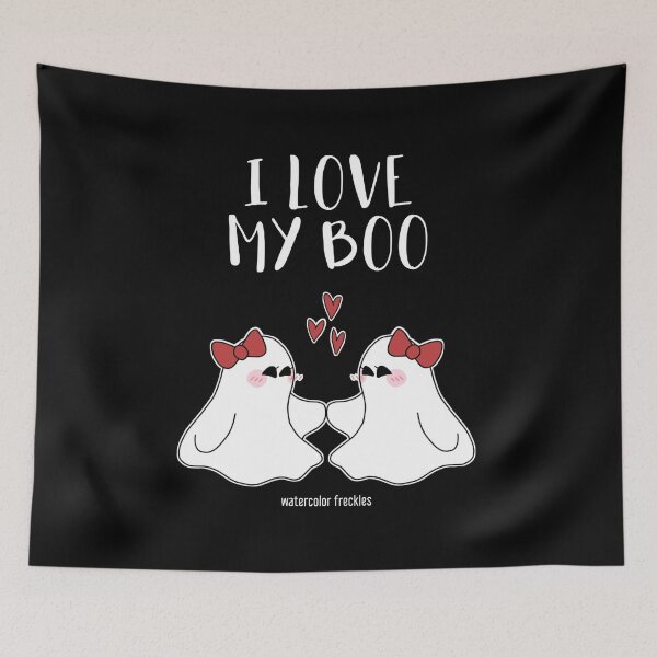 Item preview, I Love My Boo Ghost Couple Drawing - 2 Bows Version designed and sold by WCFreckles.
