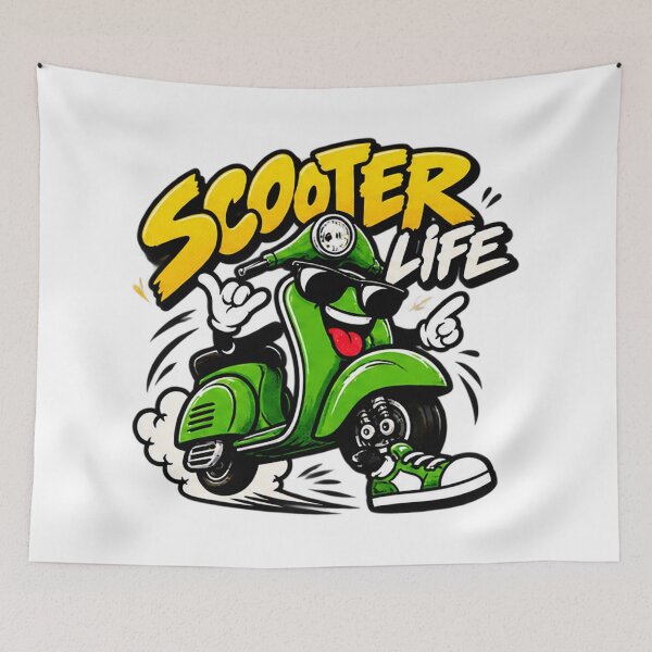 Item preview, Scooter Life Cute Green Retro Scooter Cartoon designed and sold by Melanie-Murphy4.