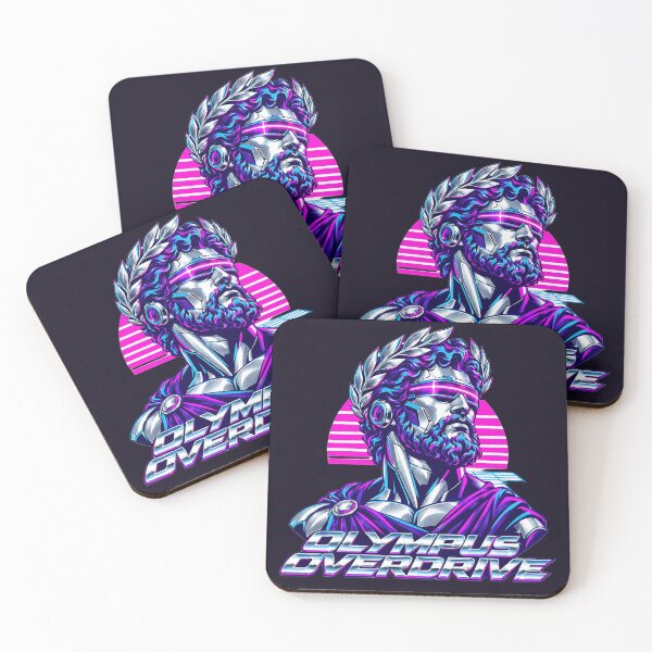 Item preview, Olympus Overdrive Neon Synthwave Cyborg Greek God designed and sold by Lolik Designs.