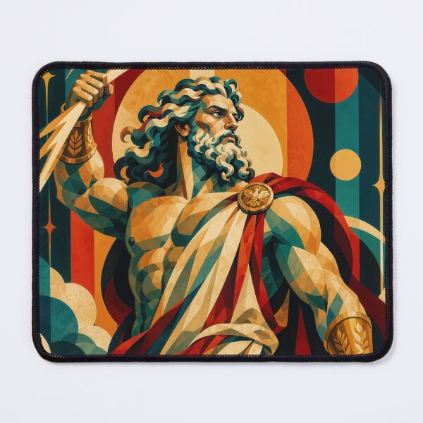 Item preview, Zeus Art Deco Mythology Poster designed and sold by ForeverPrintsOK.
