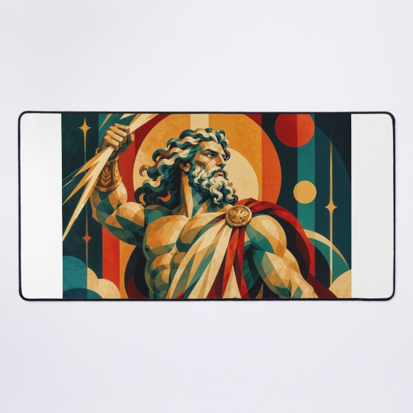 Item preview, Zeus Art Deco Mythology Poster designed and sold by ForeverPrintsOK.